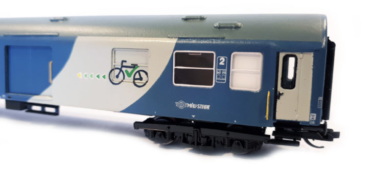 The new livery MÁV-Start bicycle coaches are available from the webshop in H0 scale!
